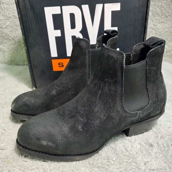 Frye Supply Shoes - Frye Supply Chelsea Work Boot Black Oiled Suede Composite Toe Women 10 WIDE‎